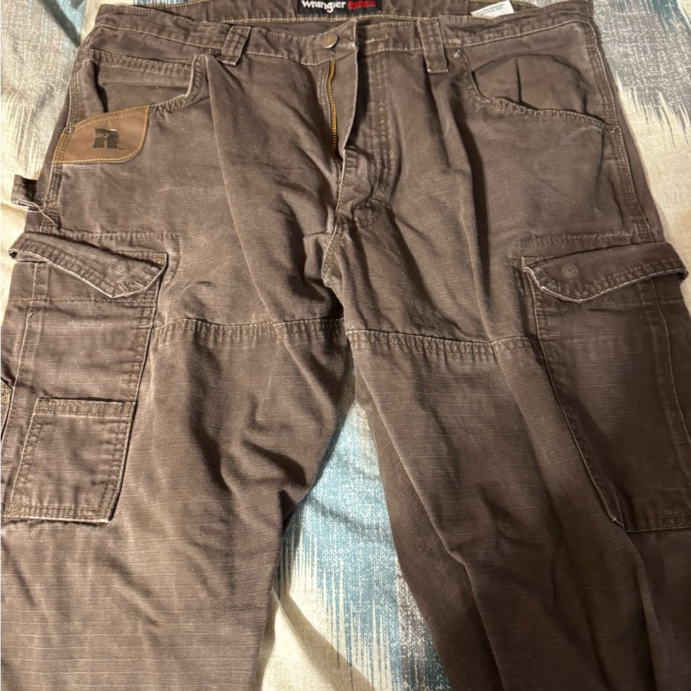 Wrangler Brown Cargo Pants Durable Cotton